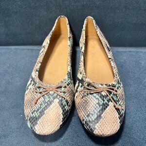 Madewell Adelle Ballet Flat in Snake Embossed Leather Size 7